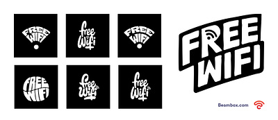 Free WiFi Logos branding illustration logos typography
