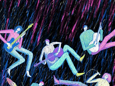 Band Illustration band character characters colors contrast design digital illustration illustration music