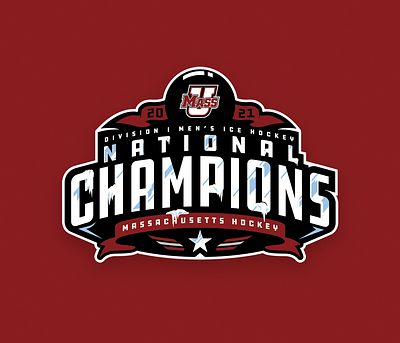 2021 UMass National Championship Logo championship college hockey