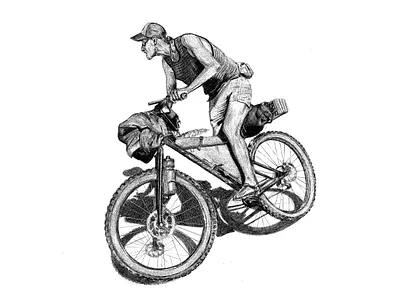 Lean into it bike bikeart bikepacking cycling cyclingart outdoor outdoorillustration