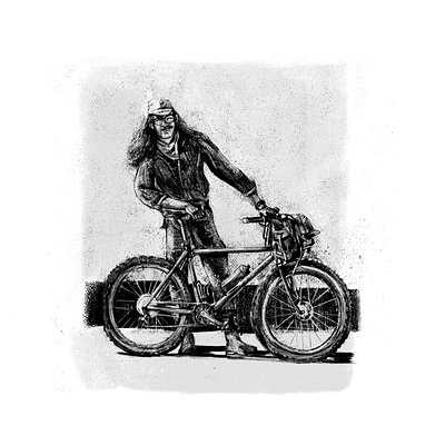 Corey Aguilar bike bikeart cycling draw drawing folk ink pencil portrait