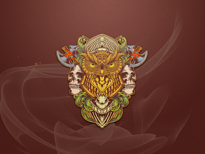 owlskull brand branding design designs esports fire flame illustration outline owl skull vector