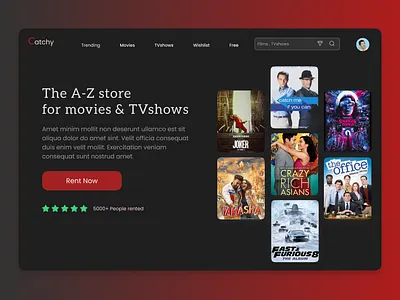 Landing Page for Rent Movie or TVshows @dailyui design minimal ui uidesign