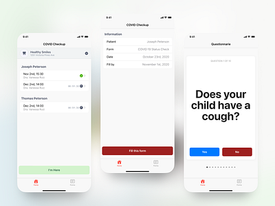 COVID Checkup app blue covid design green interface ios ui ui design