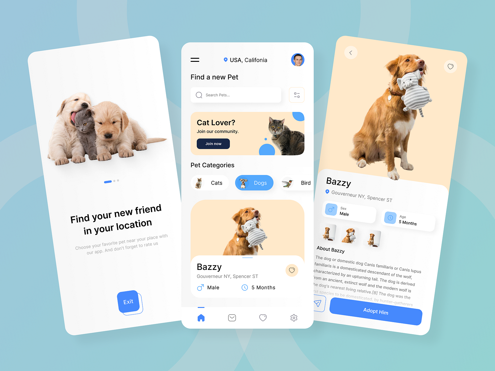 Adopt Pets - Mobile Design by Batix on Dribbble