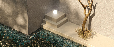 Exploring New Styles 3d 3d animation 3d art 3d modeling 3ds max coronarender glow light minimalism tree water
