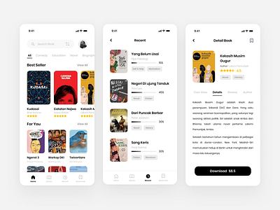 e-Book Mobile App app book bookapp clean app clean ui design graphicdesign indonesia minimal mobile mobile app mobile app design mobile ui mobileapp modern ui ui design uidesign uiux ux