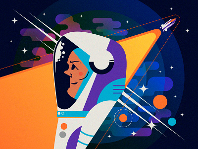 Happy Cosmonautics Day astronaut color colorful colors cosmonaut design designs holiday illustraion illustration illustration art illustration design illustration digital illustrations illustrator rocket rocketship space space art vector