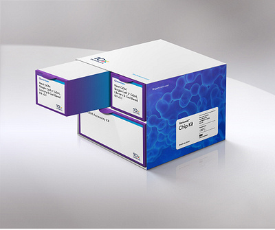 10x Genomics Packaging biology biotech blue box cells genomics gradient packaging product reflection science