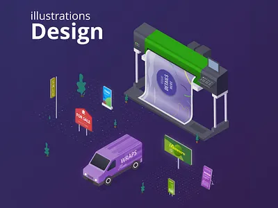 Printing illustration Design affinity designer banner illustration illustrations illustrator print printing van vector web web design webillustration website