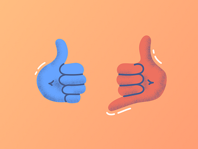 hands hand hands illustration retro shaka thumbs up vector