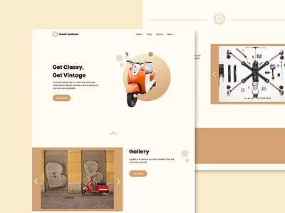 Scooper Syndicate web app app design orange scooter scooters ui ux vespa vintage web