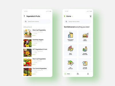 Grocery Order App android android design appdesign design graphic design illustration minimal ui ux vector
