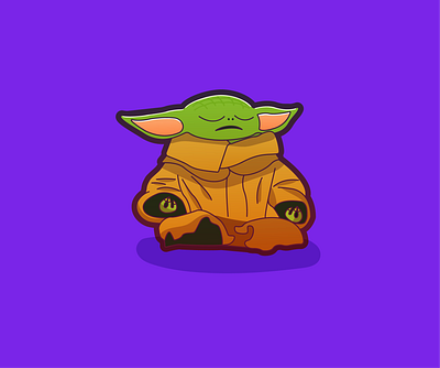 Baby Yoda baby yoda grogu illustration jedi meditation purple starwars the mandalorian yoda