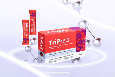 TriPre 3 Probiotic Packaging | 包 装 设 计 contemporary design health supplement malaysia packaging probiotics