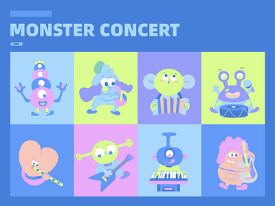 Monster Concert character design concert design flat flat illustration illustration monster music vector vector illustration