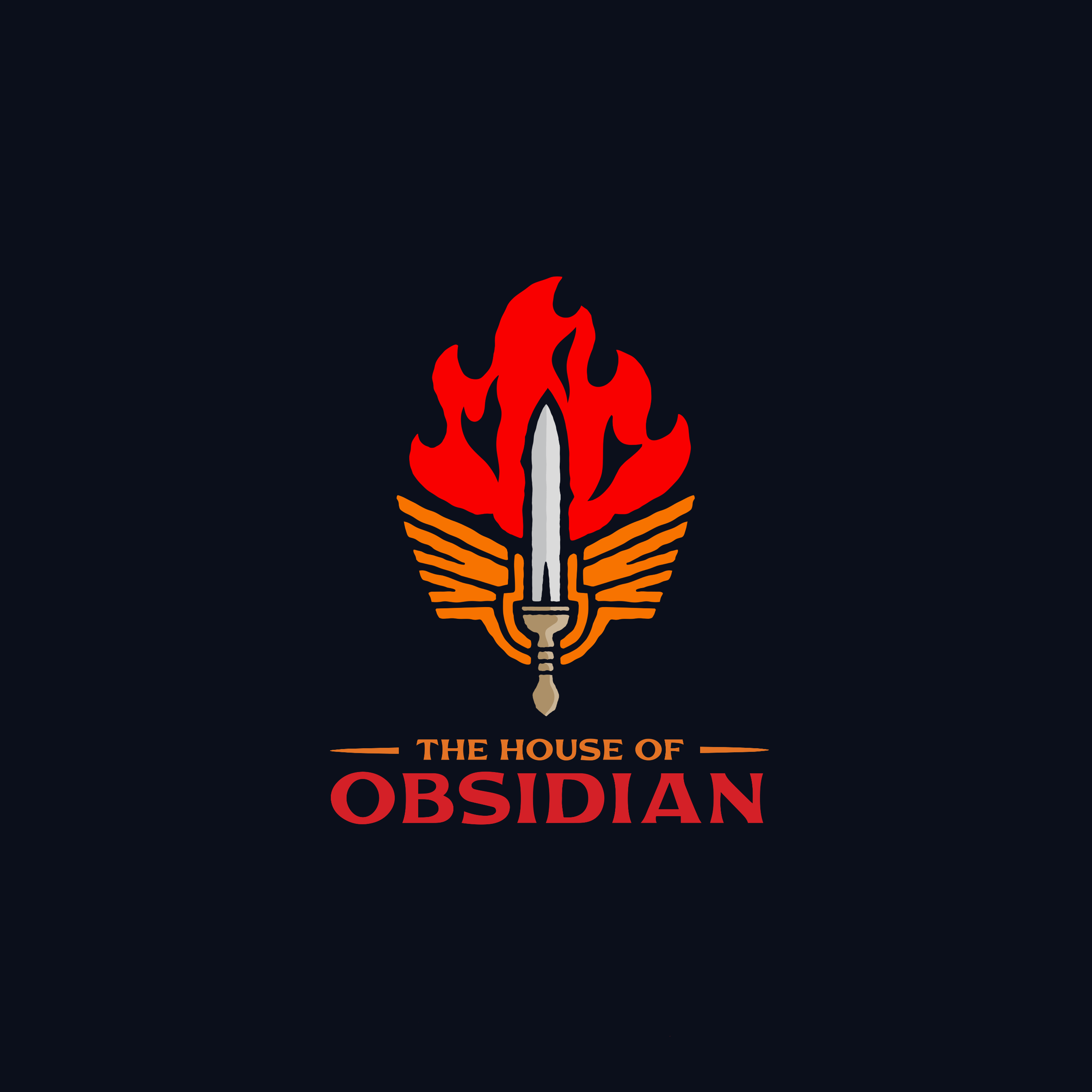 The House Of Obsidian Animated animated animation dusan klepic fantasy fire flame game gaming house logo obsidian sigil sword