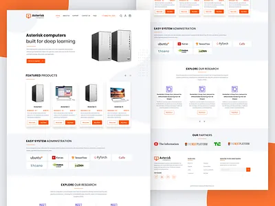 Asterisk homepage app design computer design desktop destop computer illustration illustrator mockup typography ui ux web