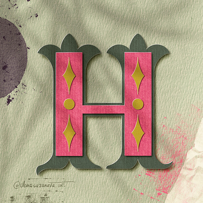 Letter H for #36daysoftype 36daysoftype 36daysoftype08 illustration lettering papercut procreate art type art typography