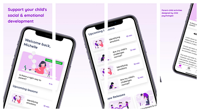 Parenting Support App Preview Screens app design iphonex mobileappdesign ui uidesign