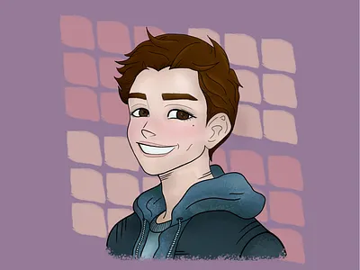 boy beautiful boy cute design flat illustraion photoshop portrait raster teenager