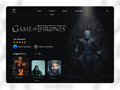 Movies website ui design cuberto dark theme design inspiration designinspirations entertainment flat freebie homepage interface landingpage minimalistic movies movies webpage landing page new design trendy design ui ux web webdesign website