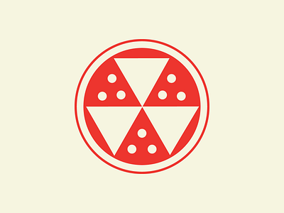 Fallout Pizza Logo atomic branding concept fallout logo nuclear pie pizza red shelter