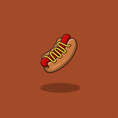 hotdog - vector illustration animation cartoon concept design flat flatdesign food hotdog illustration logo vector