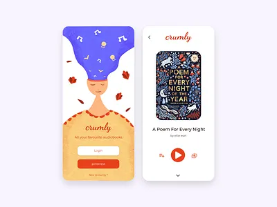 AUDIOBOOKS UI CONCEPT app branding design illustration illustrator minimal ui ui ux ui design uidesign uiux ux web