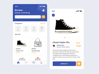 Bornear android application apps design figma ios mobile ui ux