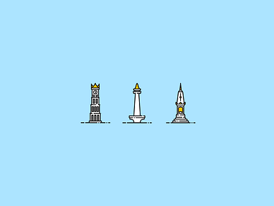Monument Indonesia icon app branding clean design flat graphic design icon illustration illustrator interface ipad logo minimal mobile ui ux vector web website