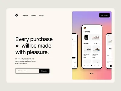 E-Commerce App Landing Hero Section aftereffects animation concept dailyui e commerce ecommerce hero banner hero section homepage landing landing page landingpage mainpage minimalistic motion shop web web design website website design