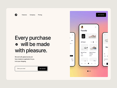 E-Commerce App Landing Hero Section aftereffects animation concept dailyui e commerce ecommerce hero banner hero section homepage landing landing page landingpage mainpage minimalistic motion shop web web design website website design