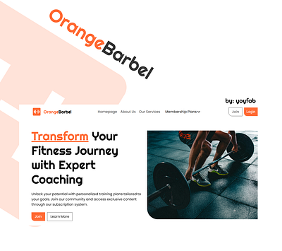 Orange Barble - Gym and Fitness Landing Page Design adobe photoshop branding clean designer figma fitness framer graphic design gym illustration landing landing page logo minimal pro ui web design web designing