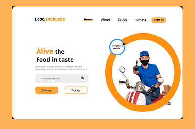 Food delivery clean design graphic design typography ui ux web