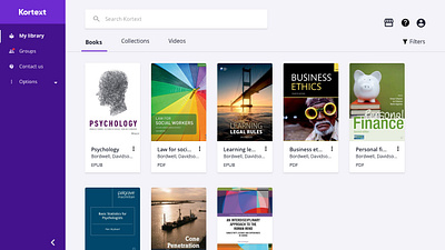 B2C University Library Bookshelf branding dashboard design ui web