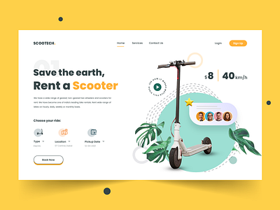 On Rent Scooter Web App app concept app design app designer app designers app development bike app bike ride design dribbble ride app ride sharing app scooter scooters ui ux web app web application design webdesign website design