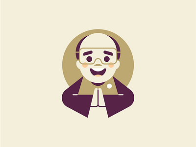 Monk scholar branding chemist glasses man mantle monk physicist robes scientist