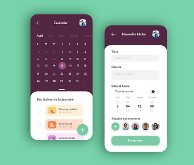 DAILY UI #38 - Calendar app calendar calendar app calendar ui dailyui dailyuichallenge event app gestion mobile mobile app design ui ui design