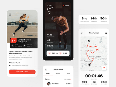 Runr: Running App Exploration 🏃🏻‍♂️ app design clean exploration mobile app design nike running run run challenge run tracker runner runners running running app running map trends ui ui design user interface ux ux design virtual run