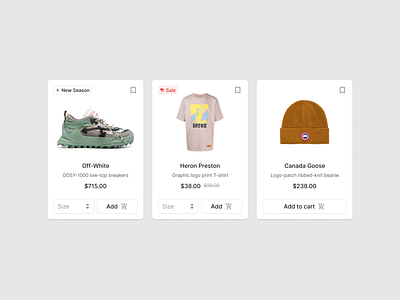 Ecommerce Cards designsystem ecommerce figma sale shop ui uikit web webdesign website