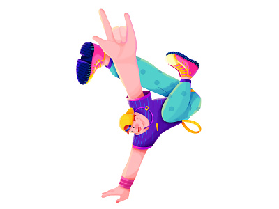 HONOR x JD618 - 1 affinity designer boy character cool dance dancer draw flat illustration fun illustration man music people play rock sport street street dance uran