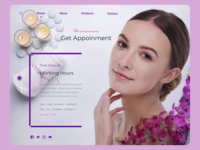 Skin Landing Page branding design graphic design illustrator minimal typography ui ux web website