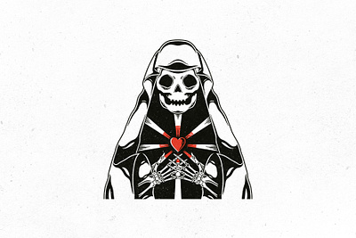 Death Dealer Love Logo Template bones dead death freelance logo designer grim reaper halloween hand drawn heart illustration logo design logo template logotype skeleton skull stock logo supernatural tattoo art tattoo design vector vintage logo