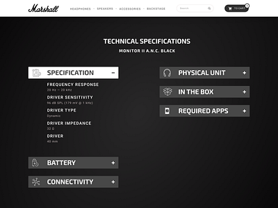 Marshall's online store branding figma headphone sound