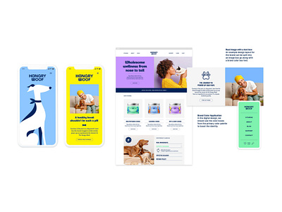 The HangryWoof branding design dog dog supplements graphic design illustration mobile pet pet supplements supplements typography ui ux web website