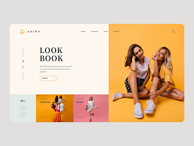 Summer Style Landing Page design illustrator minimal typography ui ux web website