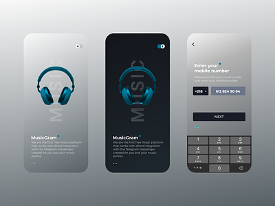 MusicApp app branding dark ui design login page music music app music player player typography ui ux