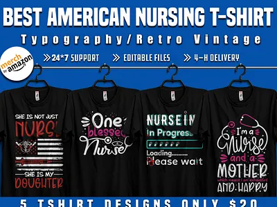 Best American Nursing shirt design for nurse Lover 12 12th apparel brain care cloth clothes clothing creative custom tshirt design design template eps family hunting illustration nurse trendy typography vector