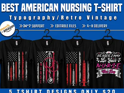 Best American Nursing shirt design for nurse Lover 12 12th apparel brain care cloth clothes clothing creative custom tshirt design design template eps family fashion health hunting illustration nurse typography vector